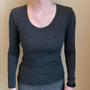 Gray Long Sleeve Top